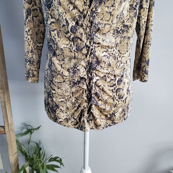 Dana Buchman Women's Snakeskin Print Ruched Top Size M - Picture 4 of 8